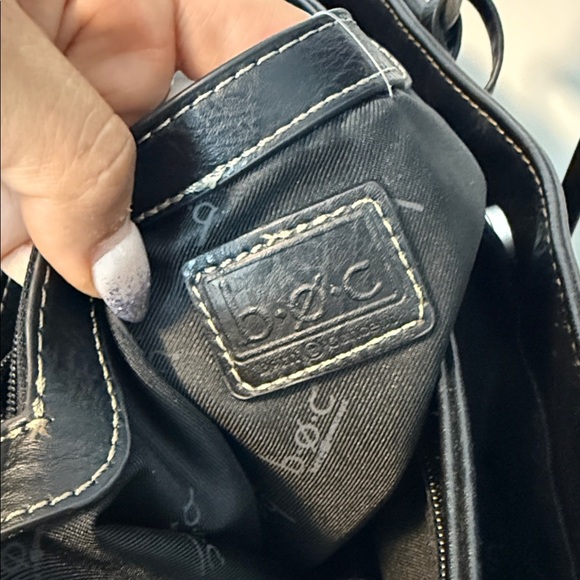 B.O.C Born Concept Black Leather Tote Bag - tooled embossed - shoulder bag - Picture 4 of 6